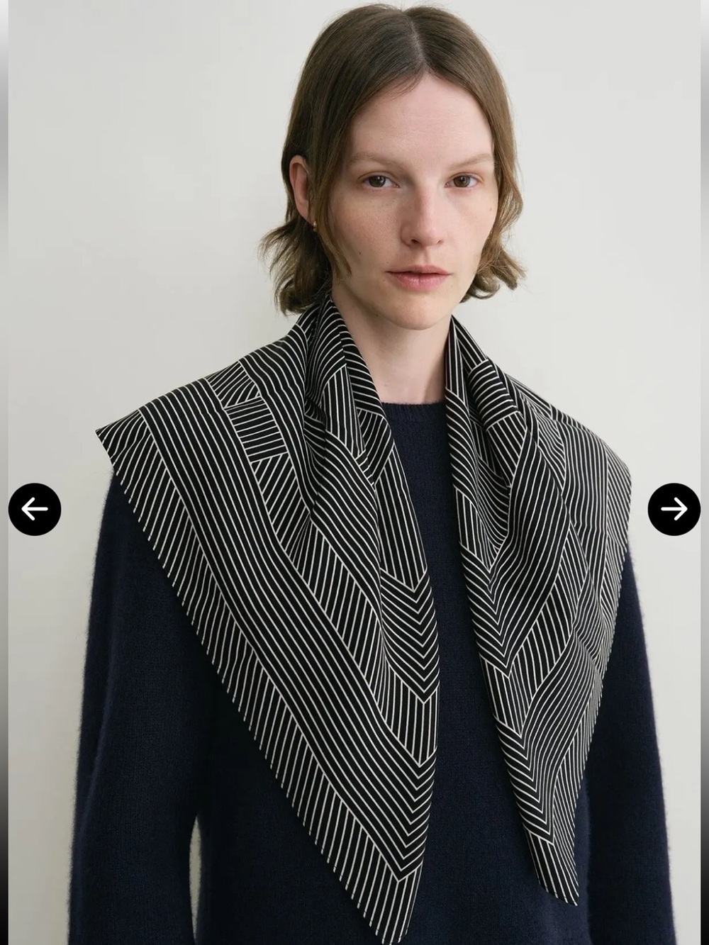 Toteme Striped Monogram Silk Scarf